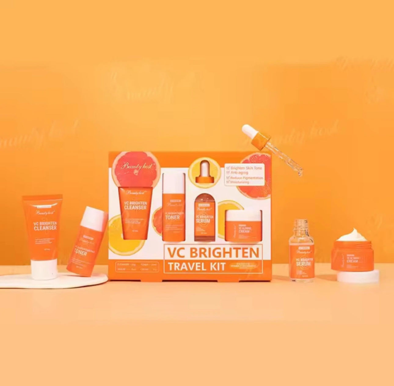 Dark Spot Remover VC Brightening Facial Revitalizing Skin Care Kit 4 Piece Set in Gift Box