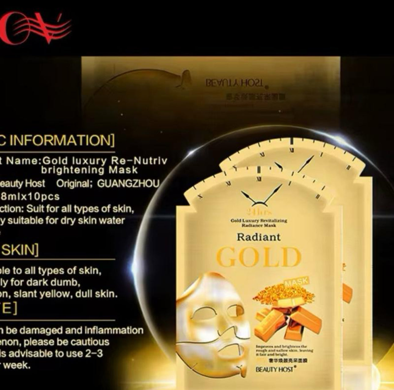 24k Gold Brightening Facial Mask